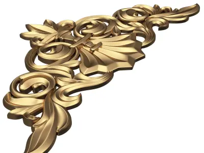 Collection of Carved Plaster Molding Decorations 02 Low-poly 3D model