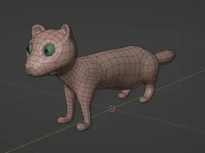 Stylize Mink Low-poly 3D model