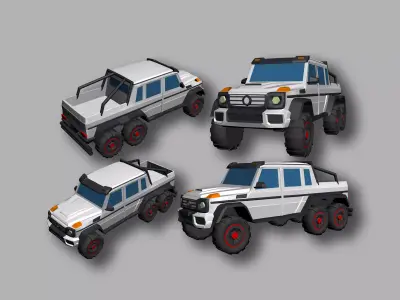 Mercedes-Benz G 63 AMG 6x6 Hypercasual Low-poly 3D model