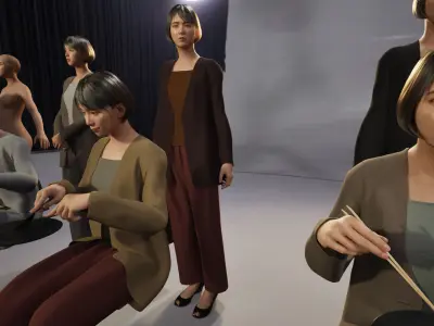 Modular Character - Asian Smart Casual Woman - FH2 Low-poly 3D model