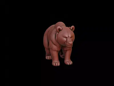Brown Bear Animal Sculpture 3D print model