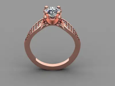 Diamond ring jewelry for woman 3D print model