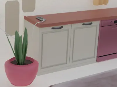 Isometric Kitchen - Room Free low-poly 3D model