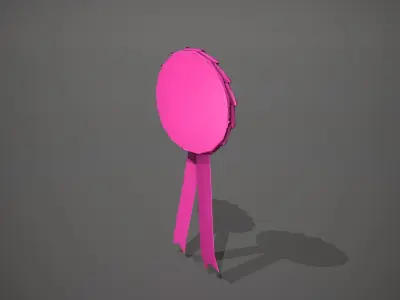 21st Birthday Rosette Badge Low-poly 3D model