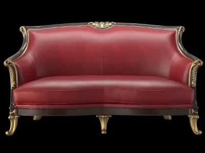 Leather sofa 2 3D model