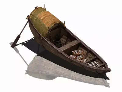 Game Traffic - small fishing boat 1 3D model
