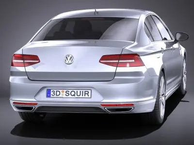 Volkswagen Passat R-line 2015 VRAY 3D model
