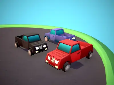 Pak cars 2 Low-poly 3D model