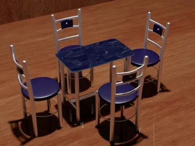 CAFE TABLE CHAIR SET Free 3D model