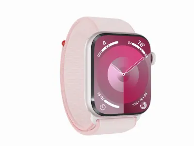  Apple Watch Series 9 Sport Loop Light Pink Low-poly 3D model