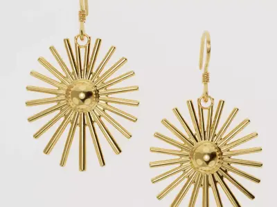 Sol Invictus Earrings - 3D print ready Free 3D print model Free 3D print model