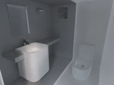 Portable Restroom Trailer 3D model