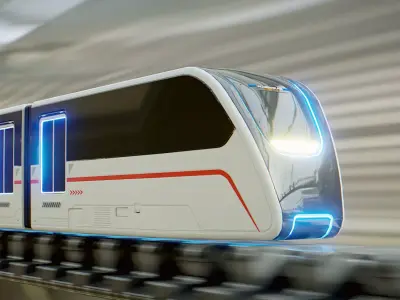 Sci Fi Train Low-poly 3D model