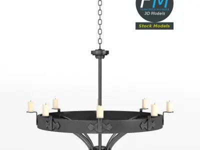 Medieval chandelier 3 3D model