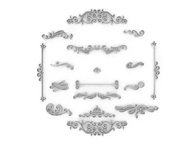 Ornate Swirls 03 Set  3D model