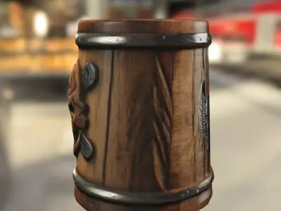 Skull Tankard  Low-poly 3D model