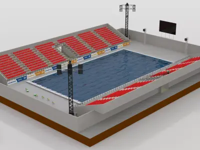 Outdoor Olympic Swimming Pool 3D model