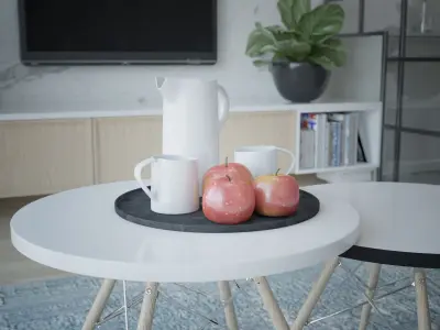 Aria set with apples 3D model