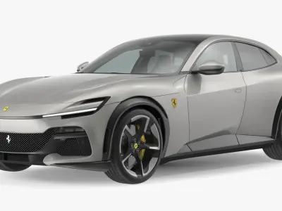 2023 Ferrari Purosangue SUV Grey Rigged 3D model