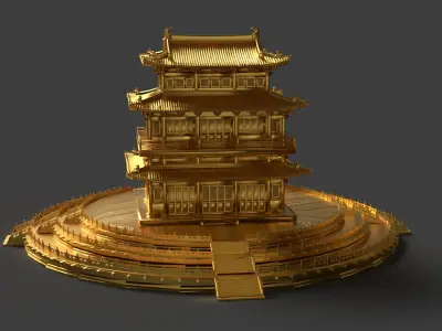 Chinese ancient house Low-poly 3D model order