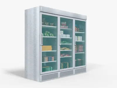 Supermarket Fridge Collection Low-poly 3D model