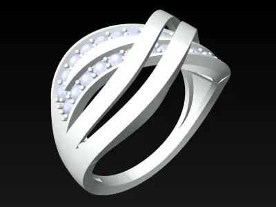 Diamond Ring - Womens Rings - N2522 3D print model