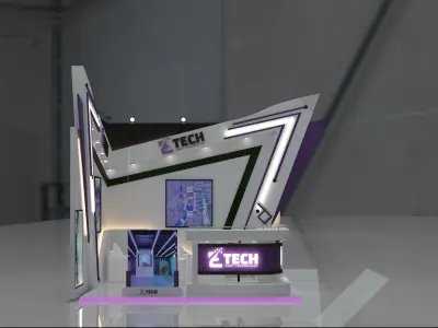 booth 3x4 open 2 side  3D model