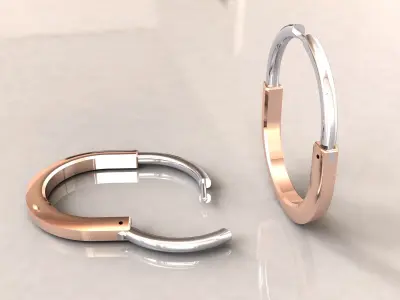 Lock Hoop Earrings T 3D print model