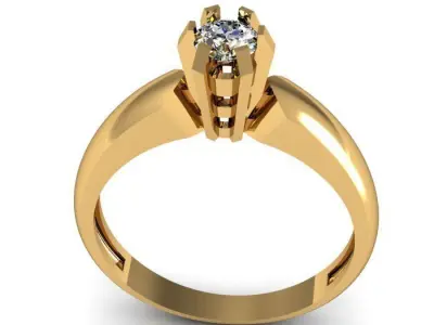 solitair ring 3D print model 3