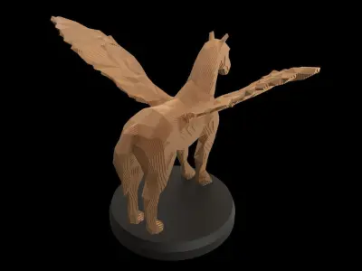Parametric Pegasus Low-poly 3D model
