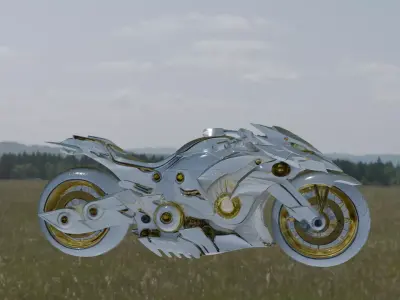 Aurelius FluxRider  Luxury Futuristic Bike Low-poly 3D model