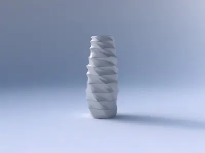 Vase twisted arc hexagon with horizontal dents and twisted di... 3D print model