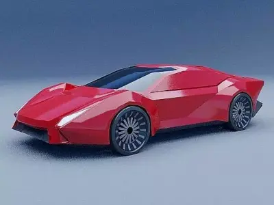 Lowpoly Futuristic vehicle concept Low-poly 3D model