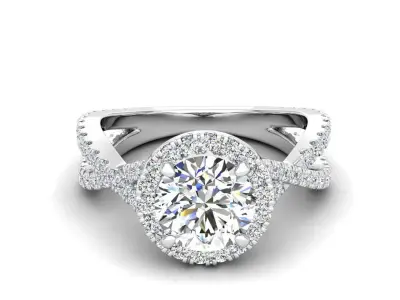 Engagement ring Ruya round 3D print model