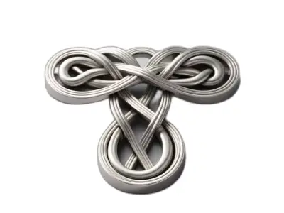 Elegant Silver Knotwork Ornament Low-poly 3D model