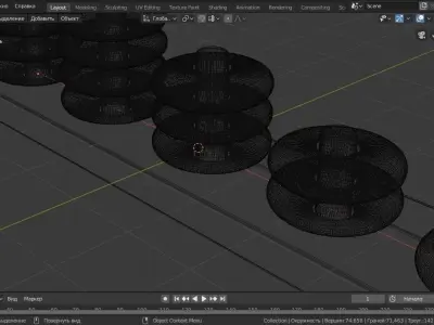 Pyramid wooden stacking toy 3D model