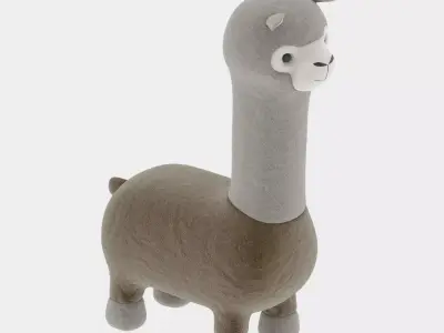 Alpaca plush toy 3D model