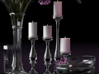 Flower Vase Set 3D model