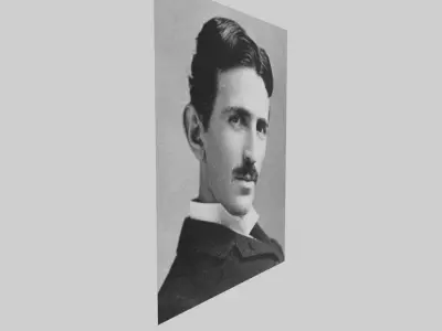 Nikola Tesla portrait Low-poly 3D model