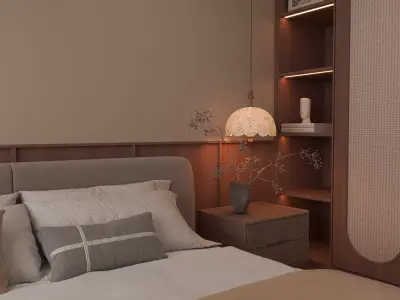 Bedroom interior 19 Low-poly 3D model