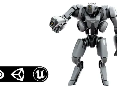 BATTLE DROID SYRIOS-C Rigged for Unreal Engine - Unity - MIXAMO  3D model