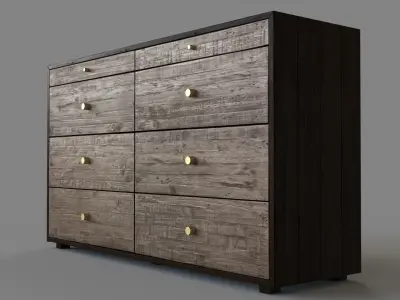Francis 8 Drawer Dresser Rustic Sundried Ash 3D model