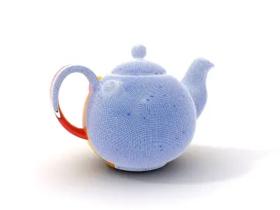 Vibrant Yellow and Red Teapot Model Pack Low-poly 3D model