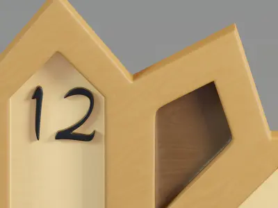 Wooden Geometric clock 3D model