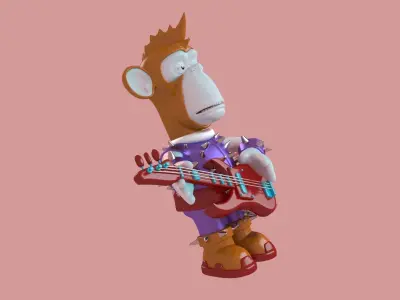 monkey toon yacht chimp club unreal bored mod engine 3D model