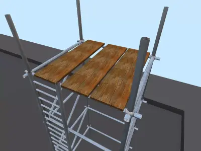 Mesh Scaffolding Set Low-poly 3D model