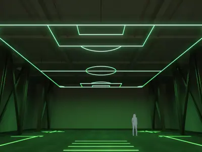 Hanging Neon Soccer Field 3D model