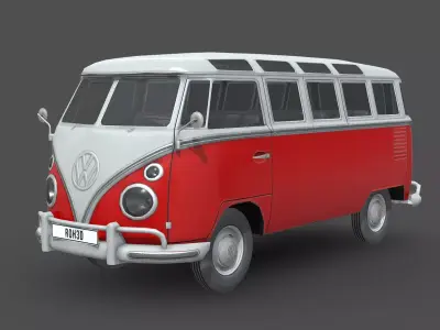 Volkswagen Transporter T1 1950 Low-poly 3D model