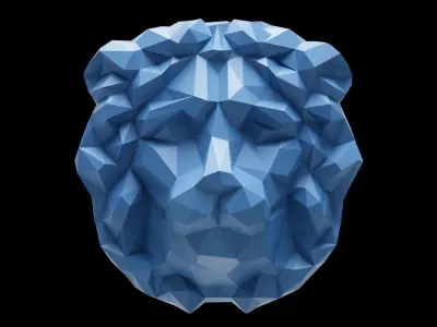 3D printable Lion Head abstract and detailed version 3D print model
