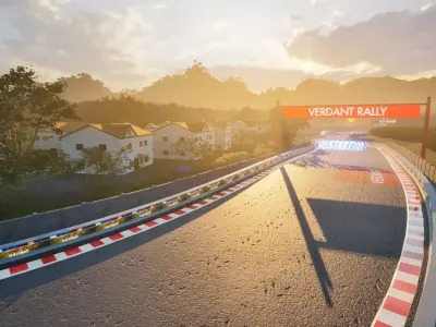 Verdant Ascent Rally - Realistic Race Track Environment Low-poly 3D model